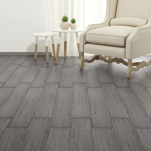 VidaXL Samolepilne PVC talne plo&amp;scaron;če 5,21 m&amp;sup2; 2 mm temno sive barve Slike