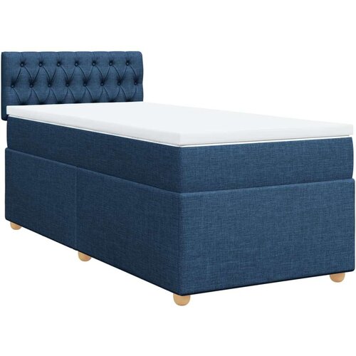 VidaXL Krevet s oprugama i madracem plavi 80x200 cm od tkanine Slike