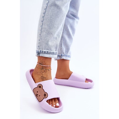 Kesi Women's lightweight foam slippers Bear Purple Parisso Motif Slike