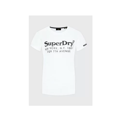 Superdry Majica Vintage Venue Interest W1010844A Bela Regular Fit