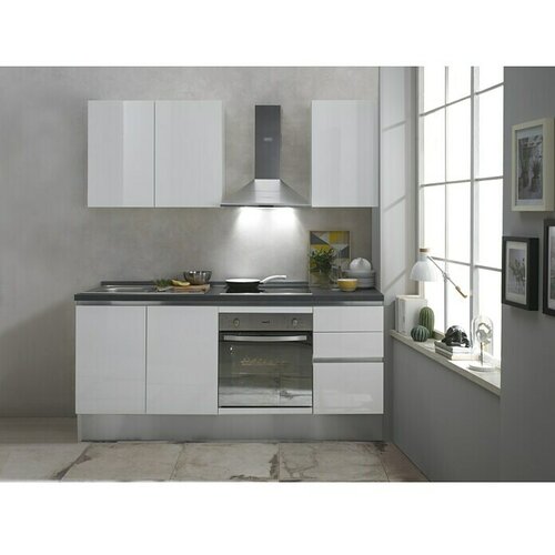 Marinelli Cucine Kuhinjski komplet Giulia (&amp;Scaron;irina: 195 cm, Lijevi graničnik, Bijele boje) Slike
