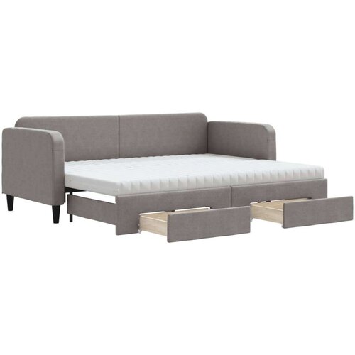  Dnevni krevet na razvlačenje smeđesivi 80 x 200 cm od tkanine Slike