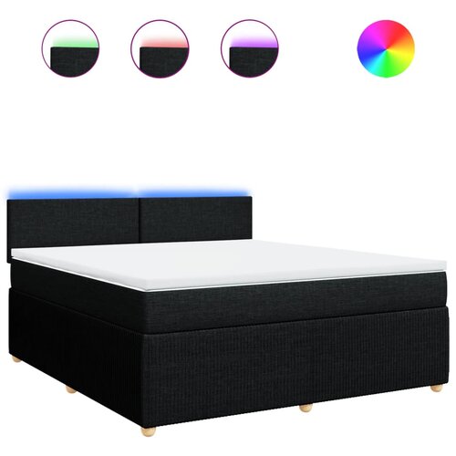 vidaXL Box spring postelja z vzmetnico črna 180x200 cm blago, (21305116) Cene