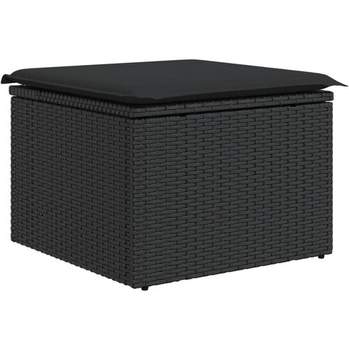 Maison Chic Vrtni stolček - Vrtni stoli z blazino črn 55x55x37 cm poli ratan JS814, (21878386) Slike
