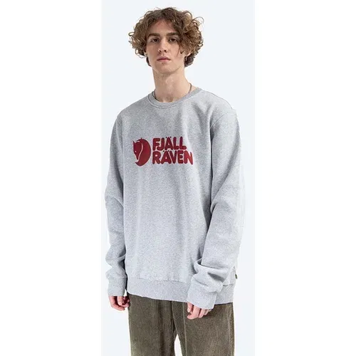 Fjallraven Bombažen pulover Logo Sweater moški, siva barva