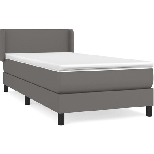 Maison Chic Box spring postelja - Vzmetna postelja z vzmetnico siva 80x200 cm umetno usnje SL7764, (21900703) Cene