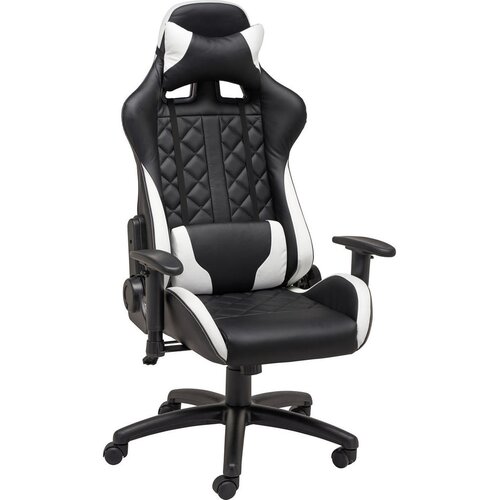 XORA GAMING STOL kovina, umetna masa, tekstil črna, bela Cene