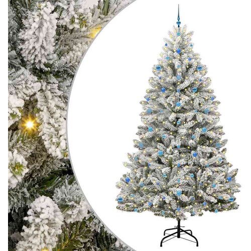 VidaXL Umjetno božićno drvce Zelena i bijela 270 cm PVC i metal Slike