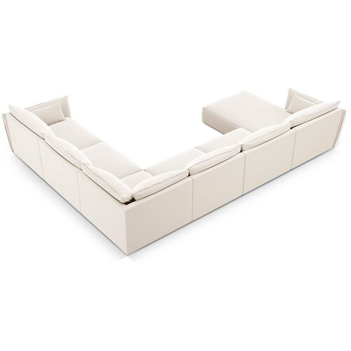 Mazzini Sofas Bež bar&amp;scaron;unasti kutna garnitura (s desnim kutom/u obliku slova &amp;quot;U&amp;quot;) Vanda &amp;ndash; Slike
