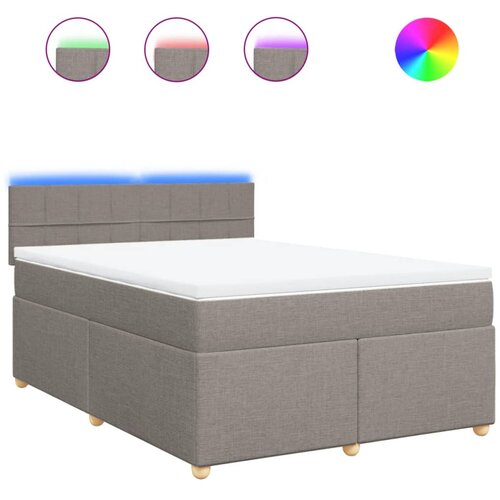 vidaXL Box spring postelja z vzmetnico taupe 140x200 cm blago, (21307512) Cene