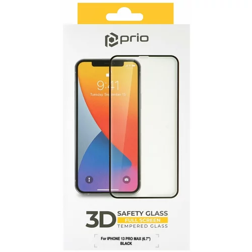 Prio Kaljeno zaščitno steklo za iPhone 14 Pro Max, Full Cover 3D
