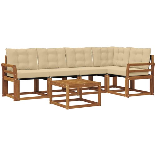  Set vanjskih sofa 6 kom. Prirodna i bež Slike