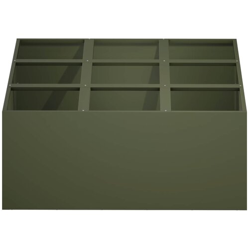  Vrtna saksija Maslinastozelena 100 x 100 x 40 cm Čelična vrata Slike