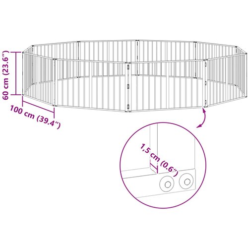  Vrata za pse 10 pcs Crna 100 x 60 cm Cinkani čelik Slike