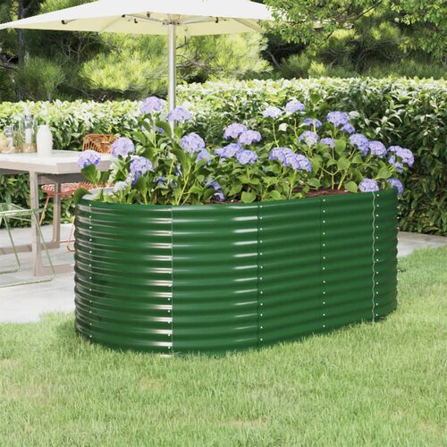 VidaXL Visoka greda iz pra&amp;scaron;no premazanega jekla 175x100x68 cm zelena Slike