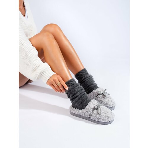 SHELOVET Warm gray women's slippers Slike