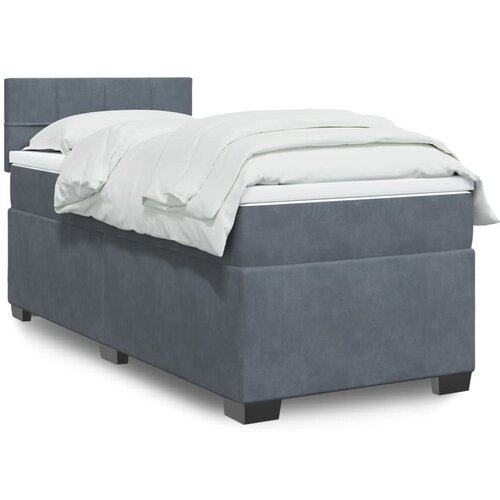 vidaXL Krevet box spring s madracem tamnosivi za 1 osobu bar&scaron;unasti Cijene