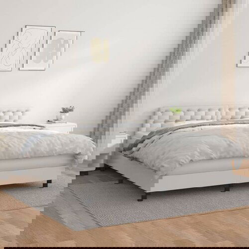 The Living Store Box spring postelja z vzmetnico bel 160x200 cm umetno usnje - Box Spring Postelja, (21516984) Slike