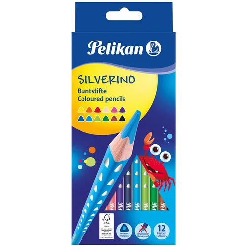 Pelikan Barvice Silverino trikotne, 12 kosov