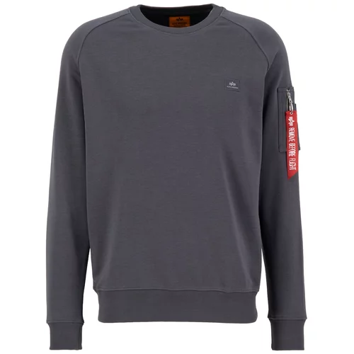 Alpha Industries Sweater majica 'X-Fit' antracit siva / krvavo crvena / bijela