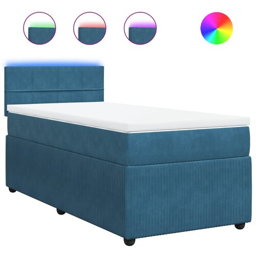 VidaXL Box spring krevet s madracem plavi 90x190 cm bar&amp;scaron;unasti Slike