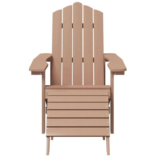 VidaXL Vrtna stolica Adirondack s osloncem za noge HDPE smeđa Slike