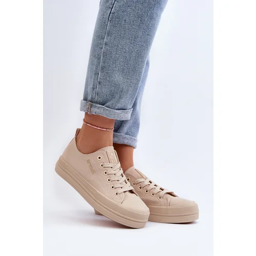 PE1 Women's Beige Fabric Sneakers Staneva