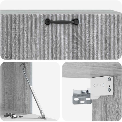  ormar za zid Siva sonoma 98 x 41 x 30 cm Konstruirano drvo Slike