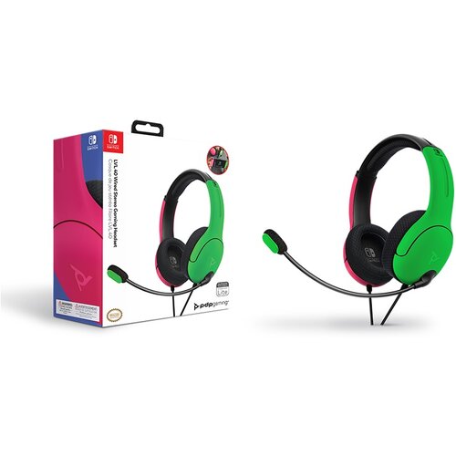 Pdp Slu&amp;scaron;alke LVL40 Chat Stereo Headset za NINTENDO SWITCH roza zelene barve Slike