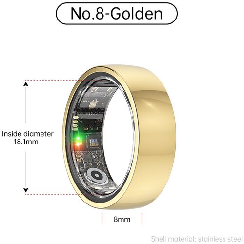 INF Pametni prstan R1000 Steel (nerjaveče jeklo) Gold 8, (21732749) Cene