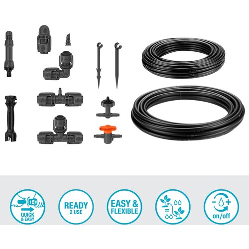  Micro-Drip-System set za navodnjavanje kap po kap podignuta gredica/gredica (35 biljaka) micro-drip sustav kompletan set za navodnjavanje 13 mm (1/2&amp;#039;&amp;#039;) &amp;Oslash; 13455-20 Slike