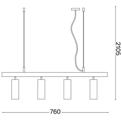 Ideal Lux led luster na sajli dynamite 4xGU10/7W/230V cri 90 crna/mesing Slike