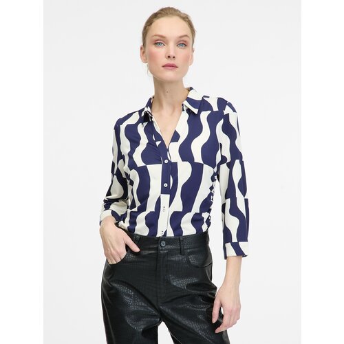 Orsay Dark blue women&amp;#039;s blouse with collar - Women&amp;#039;s Slike