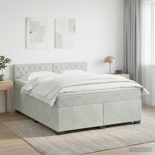  Boxspring krevet s madracem Svjetlosiva 140 x 200 cm Baršun Cene