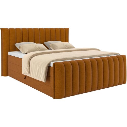 Premium Living Postelja Boxspring Lina, Opečnato Rjava, 160x200 Slike