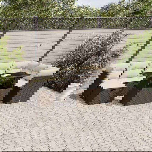  8-dijelni set vrtnih sofa s jastucima smeđi od poliratana Cijene