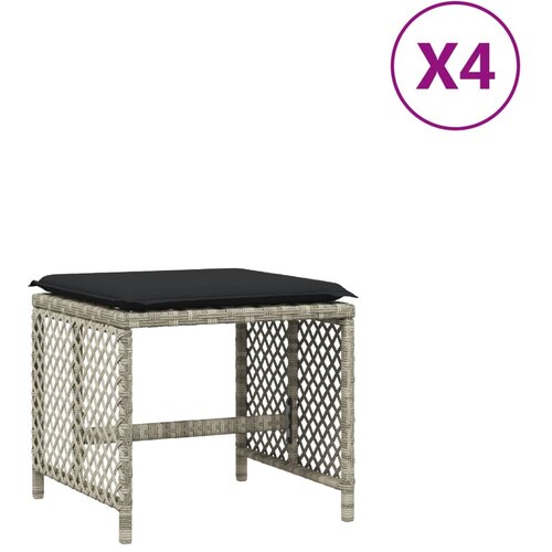 Maison Chic Vrtni stolčki - Vrtni stoli z blazinami 4 kosi sv. sivi 41x41x36 cm PE ratan JS1139, (21878890) Cene
