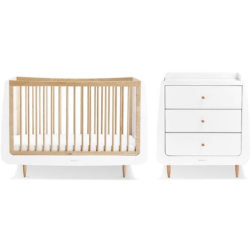 Snuz Kot Skandi Set 2u1 - Krevetić + komoda za prematanje - White/Natural Cene