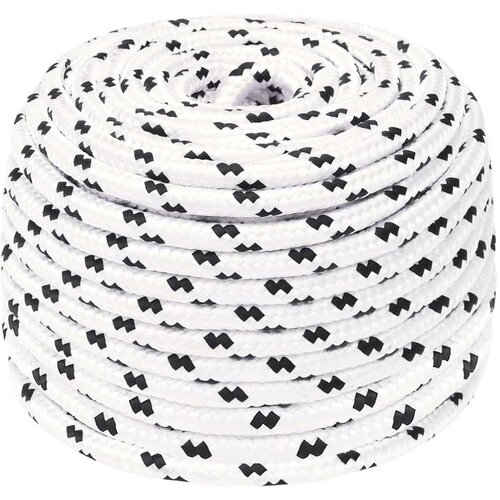 Pleteni brodski konop bijeli 6 mm x 100 m poliesterski Slike