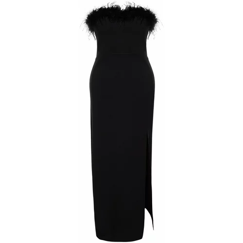 Trendyol Curve Black Straight Shift Maxi Woven Plus Size Dress