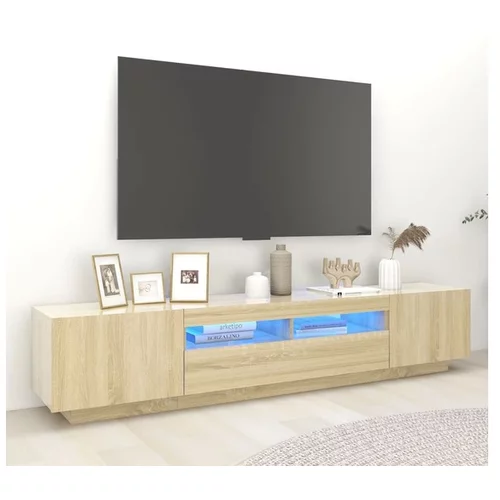  TV omarica z LED lučkami sonoma hrast 200x35x40 cm