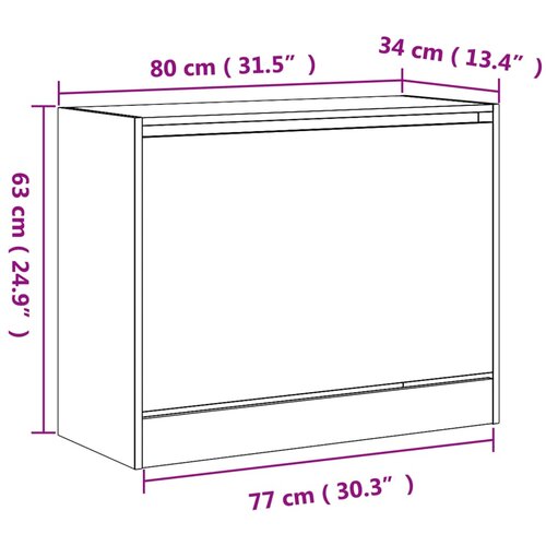  za cipele dimljeni hrast 80x34x63 cm konstruirano drvo Slike