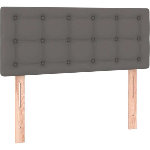 vidaXL Krevet box spring s madracem LED sivi 90x190 cm od umjetne kože Cene