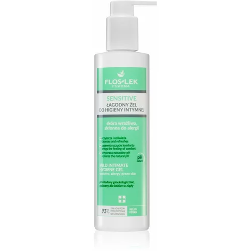 FlosLek Pharma Sensitive nežni gel za intimno higieno za občutljivo kožo 225 ml