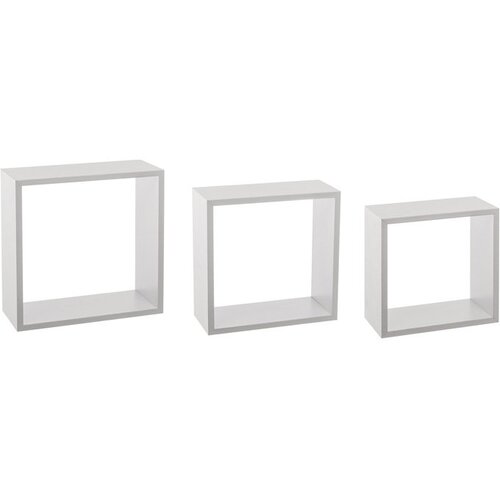 JJA Zidna polica CUBE 3/1 30X12X30CM MDF BIJELE Slike