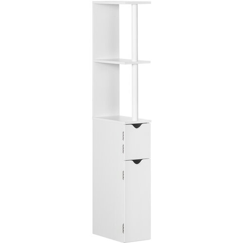 Kleankin Kopalniški steber z 2 policama in 2 omarama, MDF visoka kopalniška omarica za varčevanje s prostorom, 15,2x29,8x118cm, bela in les, (20754177) Cene