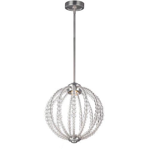 Elstead Lighting Elstead Oberlin LED stropna svetilka z 1 majhno kroglasto svetilko, saten nikelj, (22098434) Slike