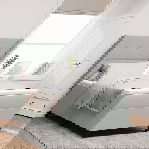 vidaXL Box Spring postelja z vzmetnico Svetlo siva 80x200 cm Žamet Cene