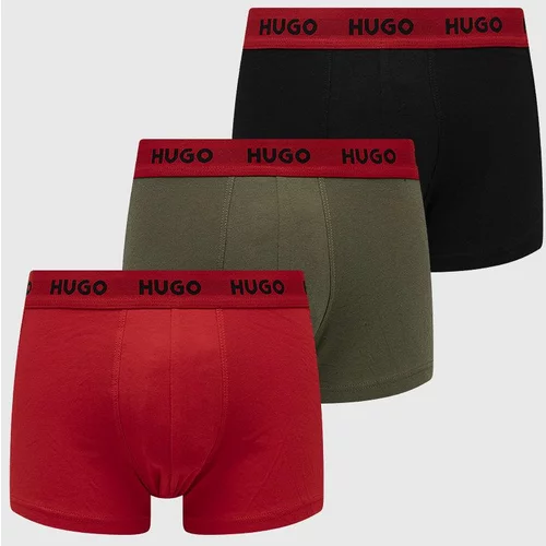 Hugo Boksarice (3-pack) moške, rdeča barva