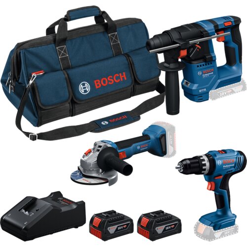 Bosch Kombinovani set PRO Komplet od 3 alata od 18 V: GSB + GBH + GWS + 2x GBA 4.0Ah + GAL18V-40 0615A500AG Cene